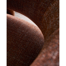 Granite Кресло из коричневого шенилла и массива ясеня в отделке орех