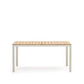 Bona Уличный стол из алюминия в белой отделке и тикового дерева 160 x 90 см