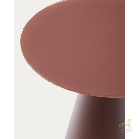 Журнальный столик Wilshire из стекла и стали терракотовый Ø50cm Журнальный столик Wilshire из стекла и стали терракотовый Ø50cm