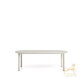 Уличный стол Erice из алюминия и закаленного стекла цвета экрю, 230 x 100 см