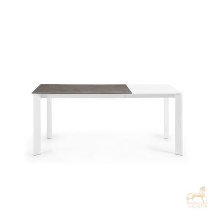 Стол Atta 120 (180) x80 белые ножки керамика Vulcano Ash Стол Atta 120 (180) x80 белые ножки керамика Vulcano Ash
