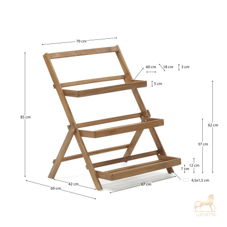 Victora Уличный стеллаж из массива акации 70 x 85 см Victora Уличный стеллаж из массива акации 70 x 85 см