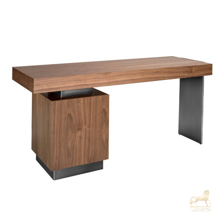 Офисный стол 3237/MQ2101DK из ореха и стали Офисный стол 3237/MQ2101DK из ореха и стали