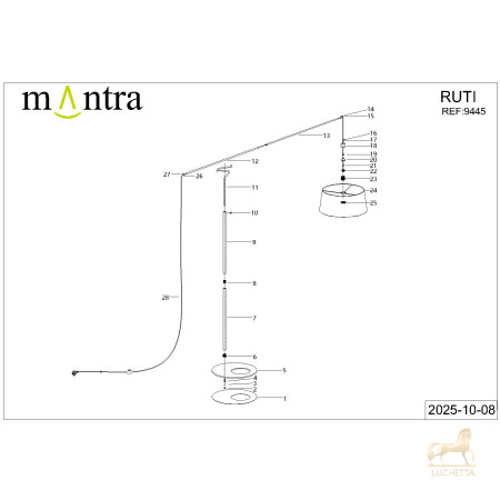 9445 Торшер без абажура RUTI RICCA 9445 Торшер без абажура RUTI RICCA