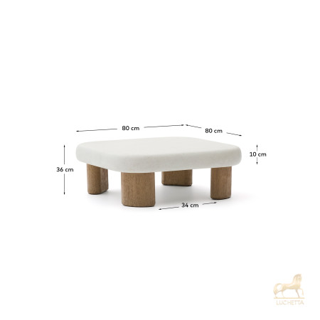 Журнальный столик Labra из цемента и акации 80 x 80 см Журнальный столик Labra из цемента и акации 80 x 80 см