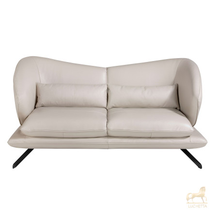 Диван 2-х местный 6145/KF2157-2P-M5652 кожаный с декоративными подушками Диван 2-х местный 6145/KF2157-2P-M5652 кожаный с декоративными подушками