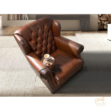 Кресло Chester 5156 из коньячно-коричневой кожи Кресло Chester 5156 из коньячно-коричневой кожи