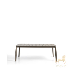 Раздвижной уличный стол Brela из алюминия цвета taupe 205(287) x 100 см