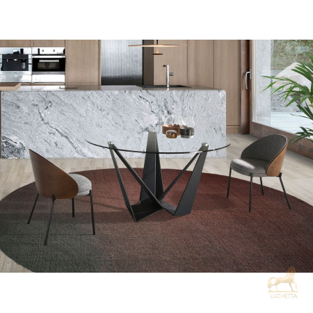 Стеклянный круглый стол c черными ножками CT2061 /1045 Ø150 Стеклянный круглый стол c черными ножками CT2061 /1045 Ø150