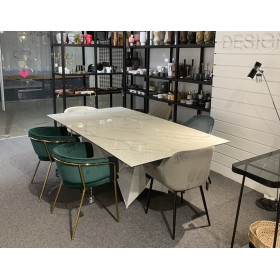 Стол обеденный керамический CT2061-RE-MARMOL /1053 белые ножки 220 x 120 x 75