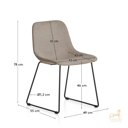 Стул Zahara из коричневой синели с черными стальными ножками Стул Zahara из коричневой синели с черными стальными ножками