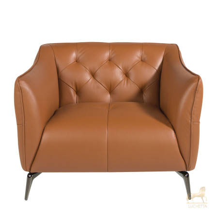 Кресло 5098/KF150-1P с кожаной обивкой капитоне Кресло 5098/KF150-1P с кожаной обивкой капитоне