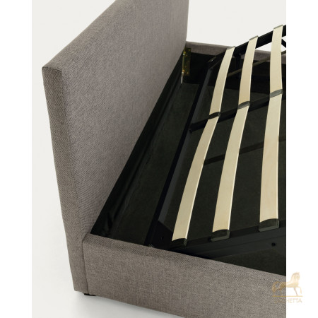 Nahiri Мягкая серая кровать для матраса размером 150 x 200 см Nahiri Мягкая серая кровать для матраса размером 150 x 200 см