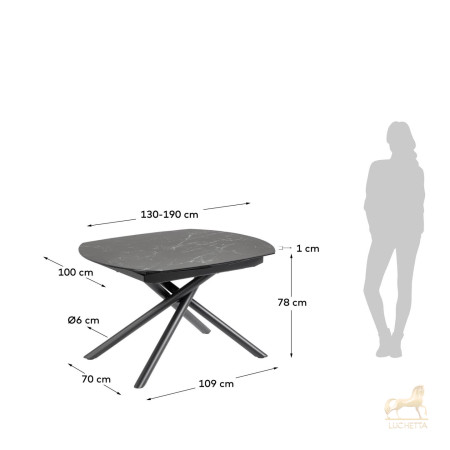 Раздвижной стол Yodalia 130 (190) x 100 cm керамика Раздвижной стол Yodalia 130 (190) x 100 cm керамика