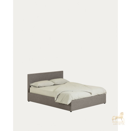 Nahiri Мягкая серая кровать для матраса размером 150 x 200 см Nahiri Мягкая серая кровать для матраса размером 150 x 200 см
