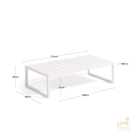 Comova Журнальный столик для улицы из белого алюминия 60 x 114 см Comova Журнальный столик для улицы из белого алюминия 60 x 114 см