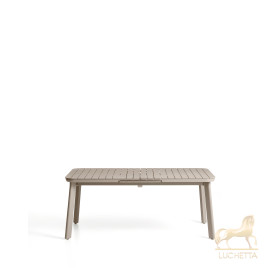 Раздвижной уличный стол Izola из алюминия с бежевой отделкой, 185 (235) x 100 см