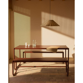 Комплект Sotil из 2 скамеек и стола из стали с гранатовой отделкой 183 x 83 cm
