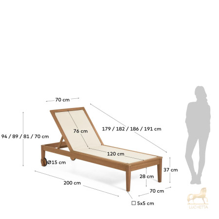 Шезлонг Caterin из эвкалипта бежевый Шезлонг Caterin из эвкалипта бежевый