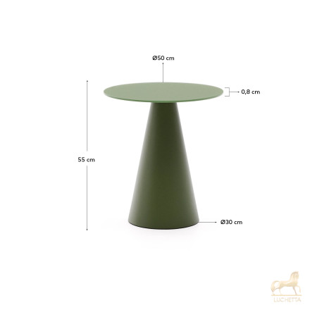 Журнальный столик Wilshire из стекла и стали зеленый Ø50cm Журнальный столик Wilshire из стекла и стали зеленый Ø50cm