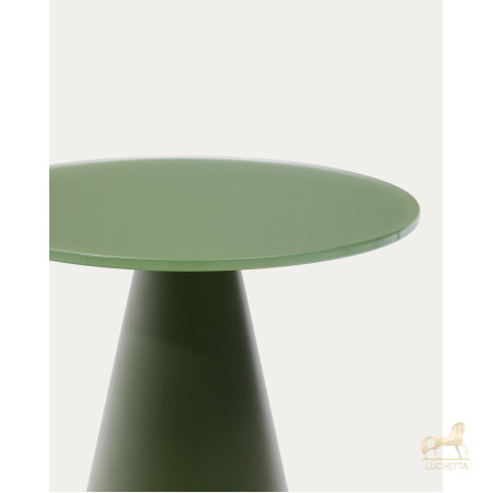 Журнальный столик Wilshire из стекла и стали зеленый Ø30cm Журнальный столик Wilshire из стекла и стали зеленый Ø30cm