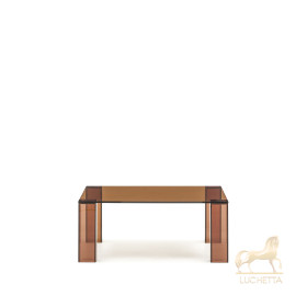 Журнальный столик Adularia из стекла коричневого цвета 85 x 85