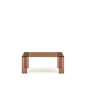 Журнальный столик Adularia из стекла коричневого цвета 85 x 85