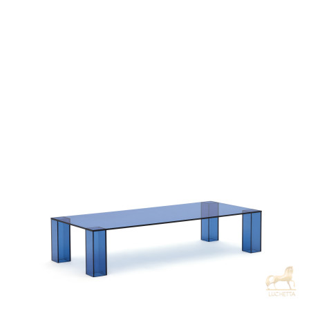 Журнальный столик Adularia из синего стекла 140 x 60 Журнальный столик Adularia из синего стекла 140 x 60