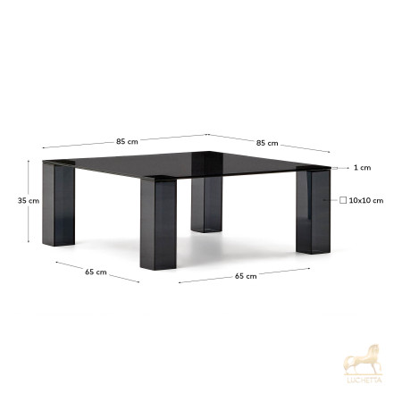 Журнальный столик Adularia из стекла темно-серого цвета 85 x 85 Журнальный столик Adularia из стекла темно-серого цвета 85 x 85