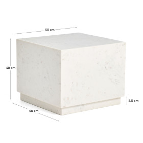 Журнальный столик Sorein из белого мрамора 50 x 50 см
