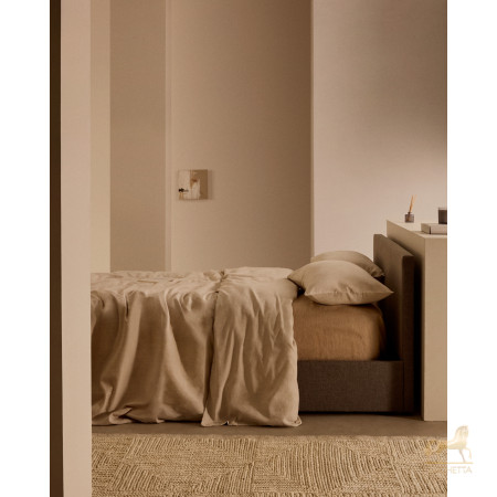 Nahiri Мягкая серая кровать для матраса размером 150 x 200 см Nahiri Мягкая серая кровать для матраса размером 150 x 200 см