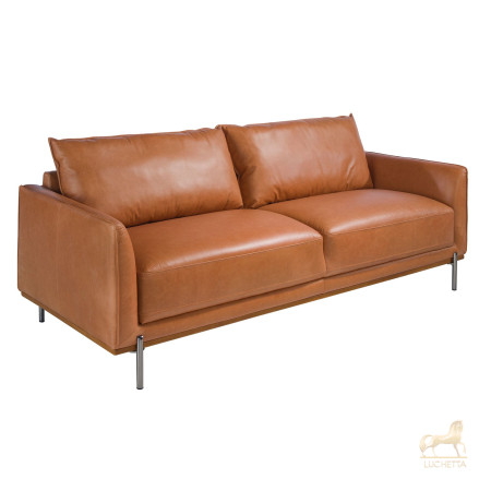 Диван 3-х местный 6130/5607-3P-M2851 кожаный с ножками из стали Диван 3-х местный 6130/5607-3P-M2851 кожаный с ножками из стали