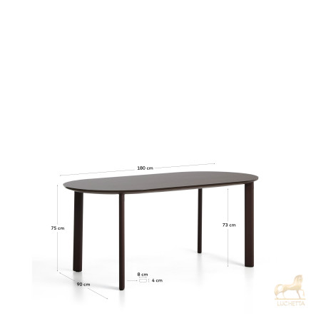 Уличный стол Erice из алюминия и закаленного стекла коричневого цвета, 180 x 90 см Уличный стол Erice из алюминия и закаленного стекла коричневого цвета, 180 x 90 см