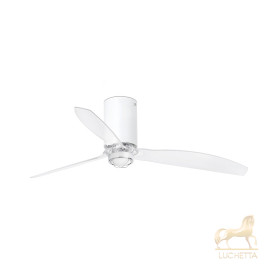 Потолочный вентилятор Mini Tube Fan LED мат. белый/прозрачный 128 см