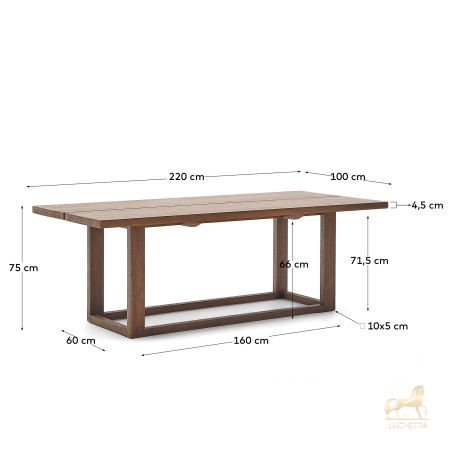 Стол Sashi из массива тикового дерева 220 x 100 см Стол Sashi из массива тикового дерева 220 x 100 см
