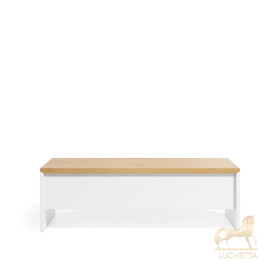 Abilen Подъемный журнальный столик из дуба и белого лака 110 x 60 см FSC 100%