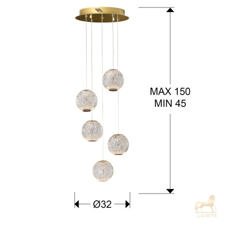 Люстра Austral LED 5L Ø32 золото Люстра Austral LED 5L Ø32 золото