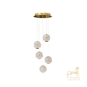Люстра Austral LED 5L Ø32 золото