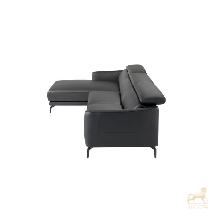 Угловой диван 5359-L /6040 черный кожаный Угловой диван 5359-L /6040 черный кожаный