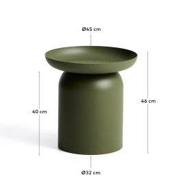 Уличный столик Arcola из зеленого алюминия, диаметр 45 см