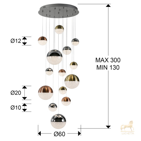 Люстра Sphere 14L разноцветная D60 DIMABLE Люстра Sphere 14L разноцветная D60 DIMABLE