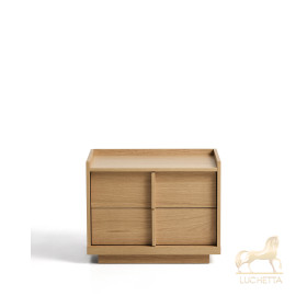 Прикроватная тумба Onix, 2 ящика, шпон дуба натурального цвета