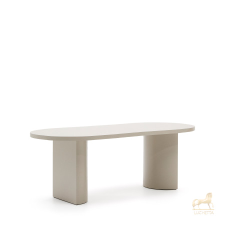 Стол Nealy из лакированного МДФ в отделке экрю, 200 x 100 Стол Nealy из лакированного МДФ в отделке экрю, 200 x 100