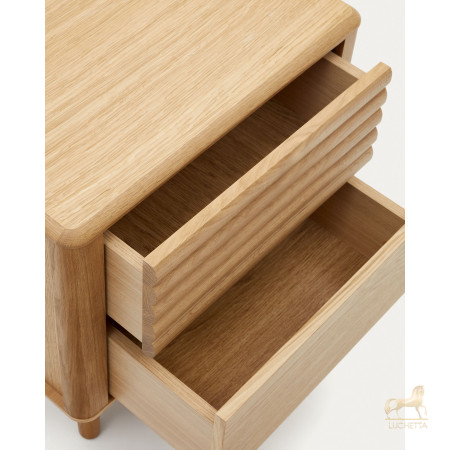 Lenon Тумбочка с 2 ящиками из шпона дуба 50 x 55 см Lenon Тумбочка с 2 ящиками из шпона дуба 50 x 55 см