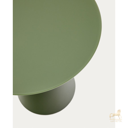 Журнальный столик Wilshire из стекла и стали зеленый Ø50cm Журнальный столик Wilshire из стекла и стали зеленый Ø50cm