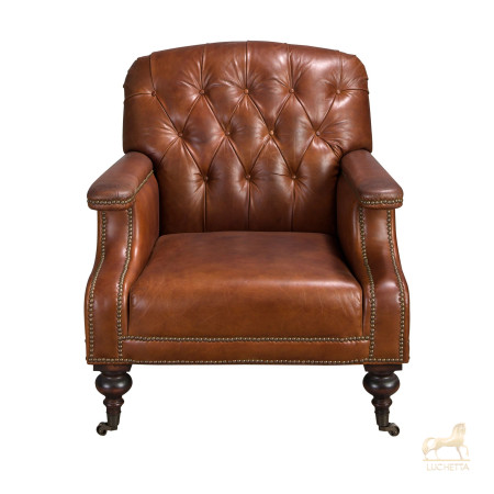 Кресло Chester 5163 из коньячно-коричневой кожи Кресло Chester 5163 из коньячно-коричневой кожи