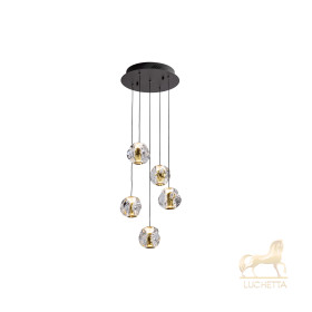 Люстра Zaria 5L- черный/золотой D30 DIM