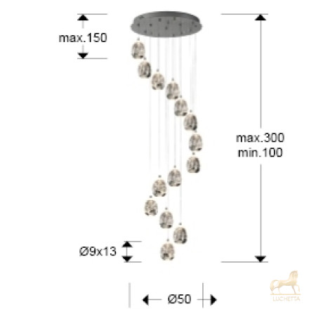 Люстра Rocio LED 14L DIM хром BLUETOOTH Люстра Rocio LED 14L DIM хром BLUETOOTH