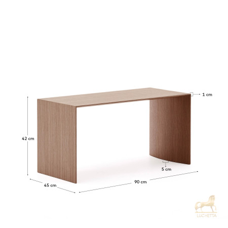 Litto Журнальный столик из шпона ореха с отделкой натурального цвета, 90 x 45 см Litto Журнальный столик из шпона ореха с отделкой натурального цвета, 90 x 45 см