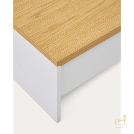 Abilen Подъемный журнальный столик из дуба и белого лака 110 x 60 см FSC 100% Abilen Подъемный журнальный столик из дуба и белого лака 110 x 60 см FSC 100%